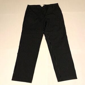 42. Linda Matthews Women’s Black Striped Pants